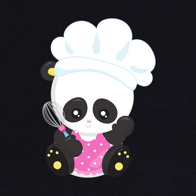 Cooking Panda, Baking Panda, Cute Panda, Whisk by Jelena Dunčević